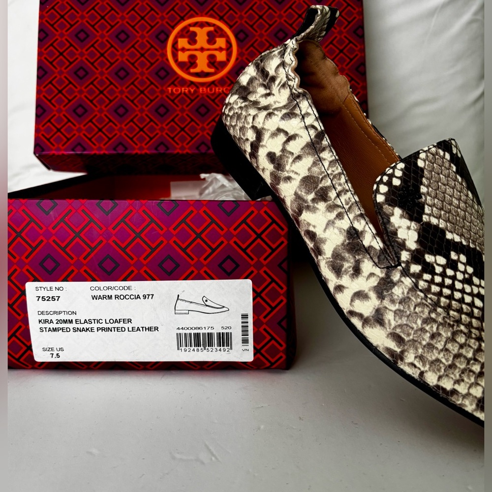 NWT Tory Burch Snake Print Loafers